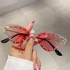 Vintage Punk Luxury Brand Designer Diamond Cat Eye Sunglasses Women Sun Glasses For Female Uv400 Trend Rimless Metal Rivet Shade