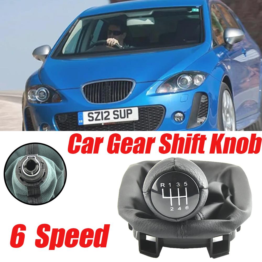Fit For Seat Leon 1 MK1 Car Gear Shift Knob Head 5/6 Speed gear shift lever stick with Gaitor Boot Cover