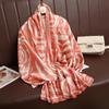 Printed Silk Scarf Temperament Ladies Air-conditioning Room Decoration Outside the Neck Protection Large Shawl