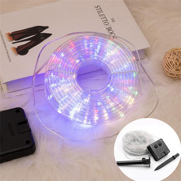 7 м/12 м/22 м/32 м светодиодная солнечная лампа для украшения сада сказочная гирлянда гирлянда уличная водонепроницаемая веревочная полоса свет Рождественская гирлянда Декор для вечеринки