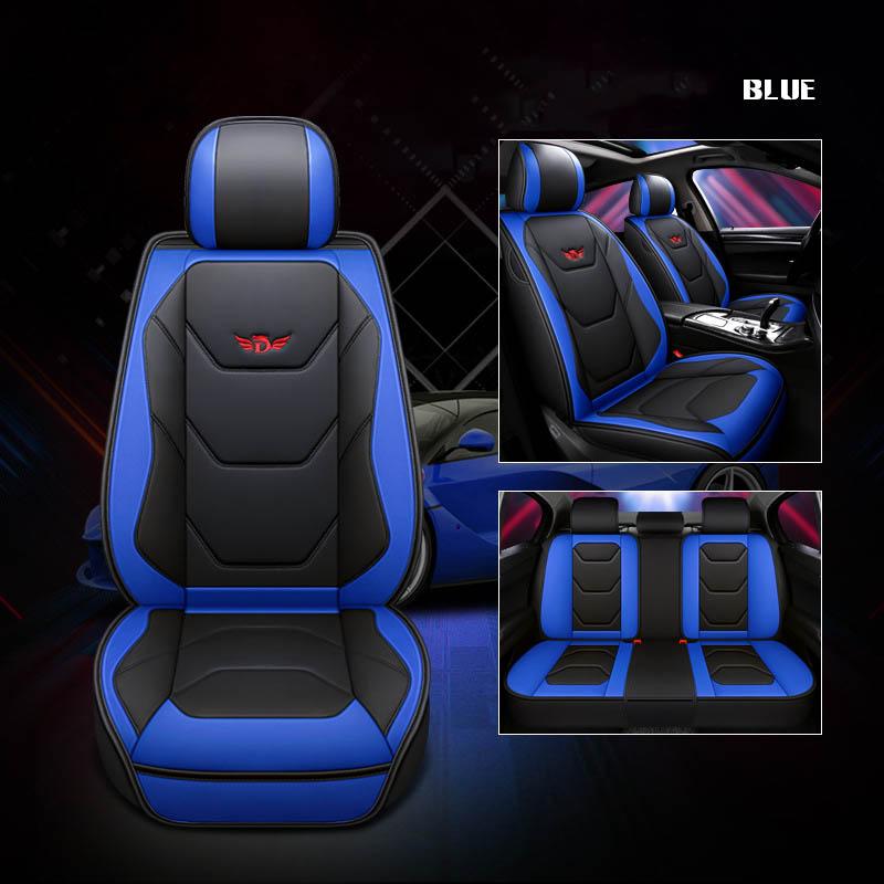 5 Seat Car Seat Cover PU Leather Full Set Cushion Cover 5D Universal SUV Truck Automobile Seat Cover