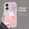 Для OPPO A17 A18 A38 A58 A98 Reno7 Z 8Z 8T 11F 11 Pro Realme 12 Lite 12 Pro C30 Star Planet Rabbit Bear кремовый текстурный мягкий силиконовый чехол для телефона