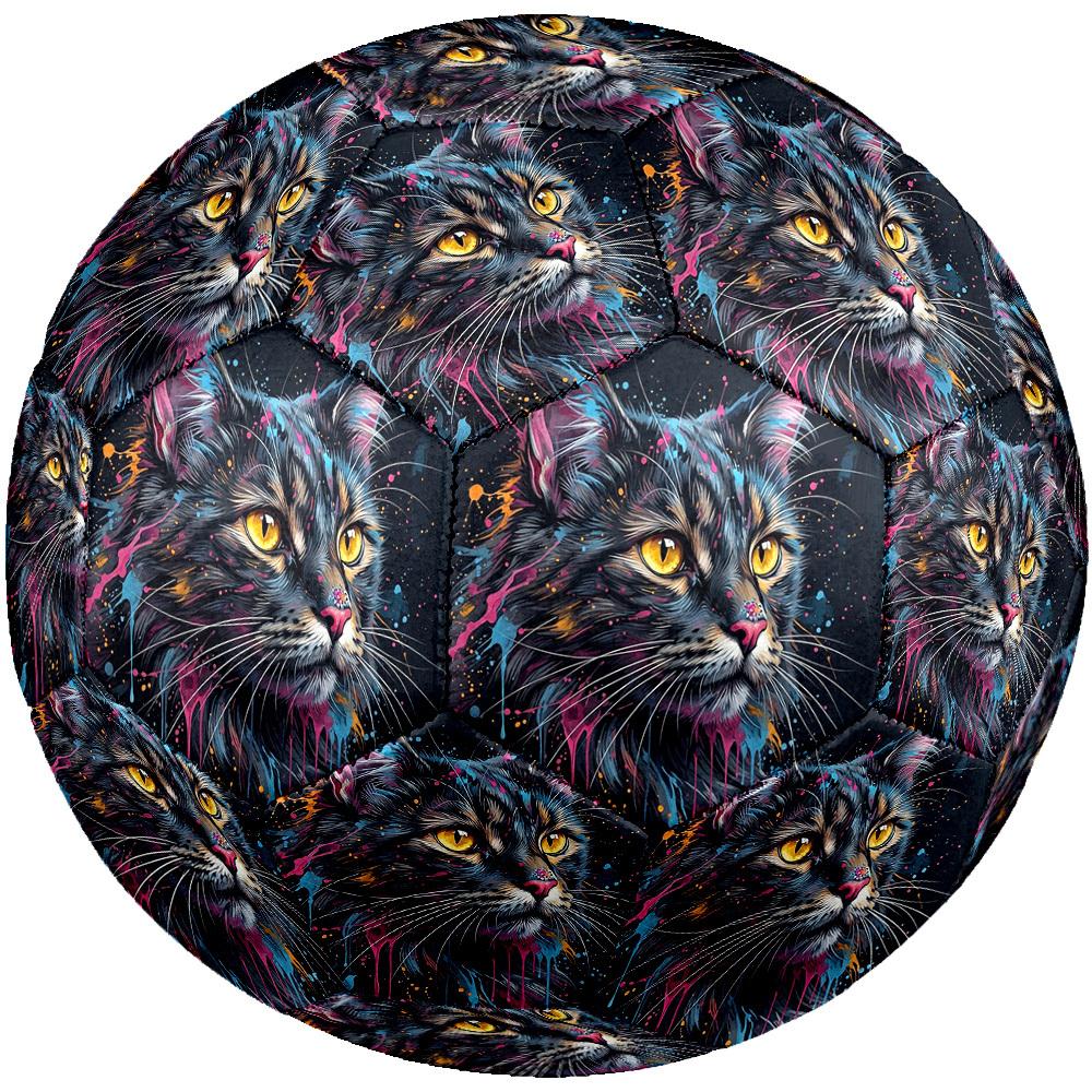 1pc Colorful Cat Art Theme Soccer Ball Football, Size 5, Lightweight PVC, Outdoor Training Soccer Ball,Sports Gift t61477
