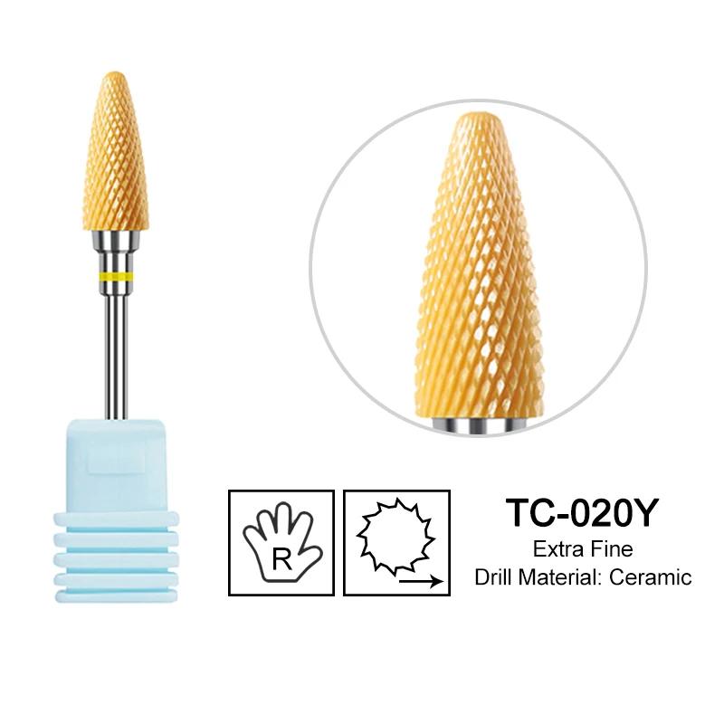 Ceramic Milling Cutter Flame Carbide Nail Drill Bits Pink Gel Remover Electric Machine Drills Polishing Peeling Nails Art Tools