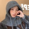 New Hat Women's Autumn and Winter Knitted Hooded Scarf Integrated Thermal Ear Hat