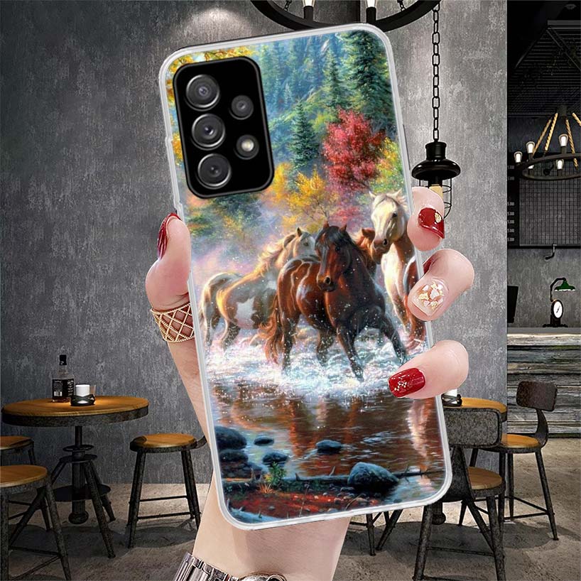 Чехол для телефона Samsung Galaxy S22 S23 S24 S25 Edge S26 Ultra S20 FE S21 Plus + Fundas Coque Ga с изображением скачущей лошади, большая красота, мягкий