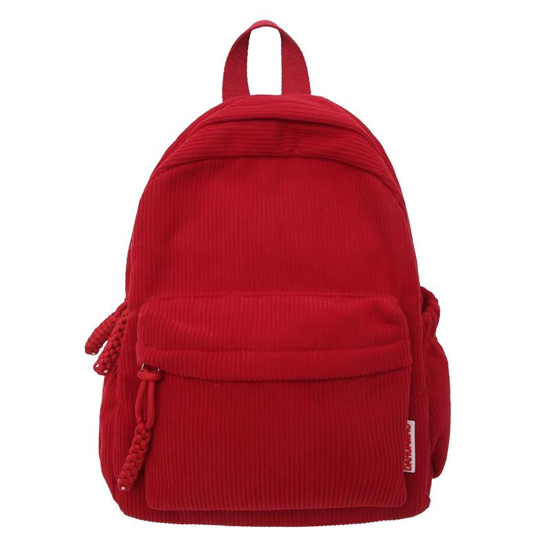 Corduroy Backpack for Casual Simple Women Backpack Versatile Travel Backpack Back To School Bags Class Bag for Girl Mochilas Sac