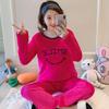 Женские пижамы из кораллового флиса на осень и зиму, бархатные утолщенные корейские версии, милый и милый фланелевой домашний костюм с длинными рукавами