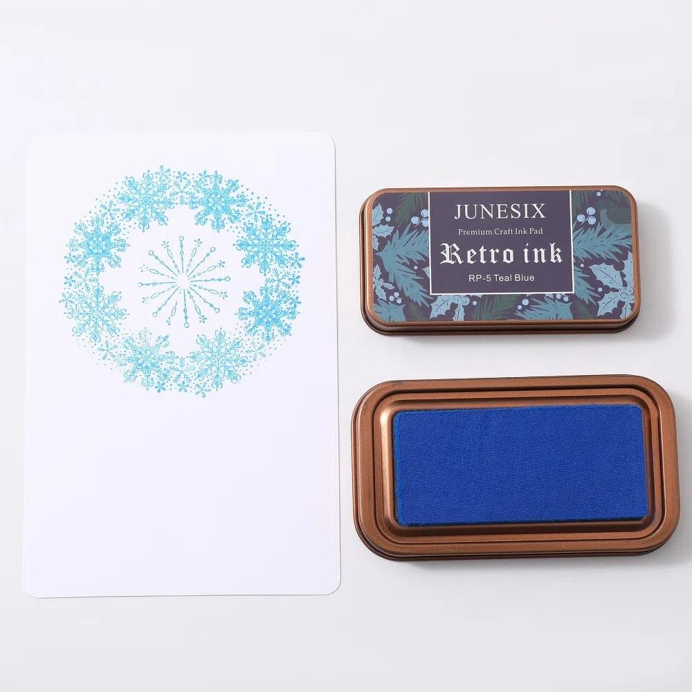 Vintage Iron Box Seal Stamp Colorful Paper Inkpads Creative Seal Stamp Block Gift