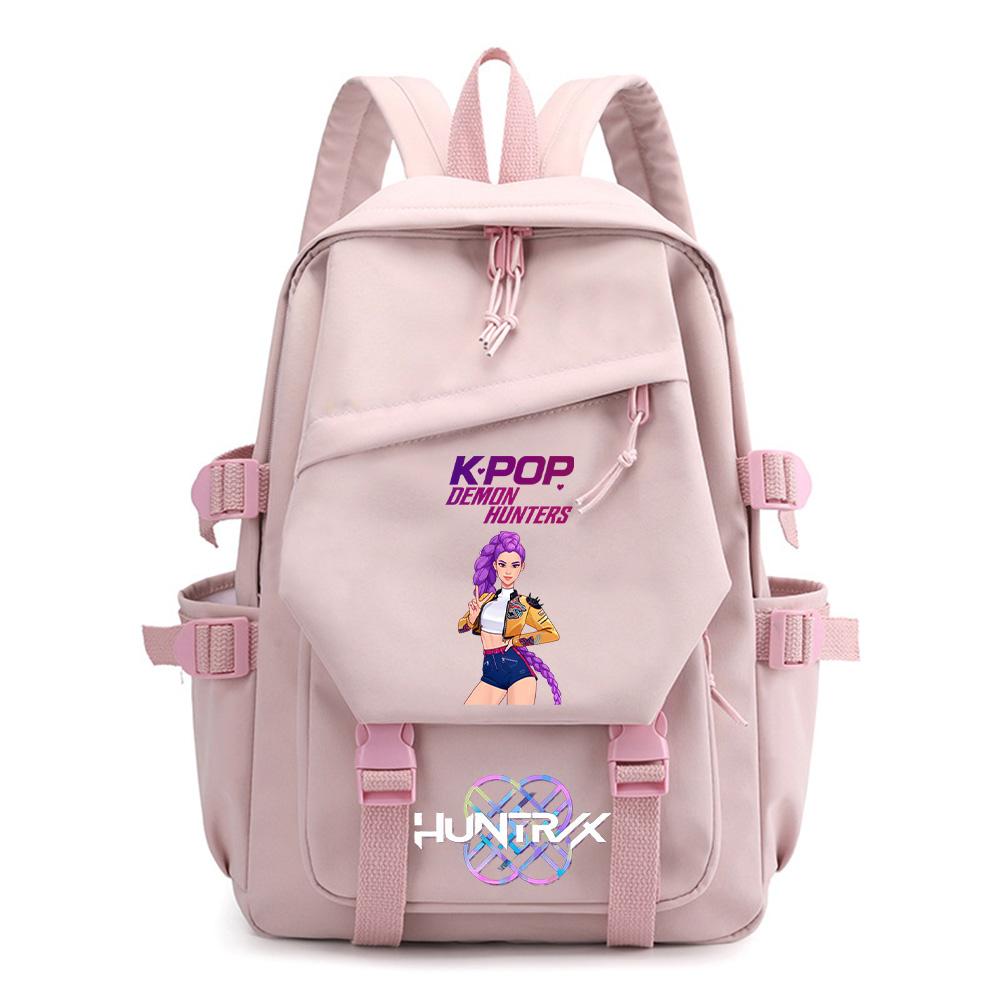 Мультяшный K-pop Рюкзак с принтом «Охотники на демонов» для мальчика-подростка, школьная сумка для девочки, детский студенческий рюкзак для книг, женская дорожная сумка, детский подарок, рюкзак