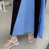 MODIQUE Summer Plus Size New Women Loose Color Contrast Fishtail Skirt A-Line Patchwork Long Dress Female Casual Short Sleeve O-Neck Dresses