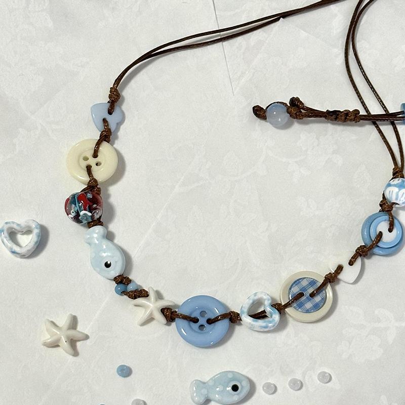 Бохо Керамический Браслет с Бусинами, Плетеное Изделие со Звездой и Рыбой, Праздничные Стильные Украшения и Аксессуары для Женщин