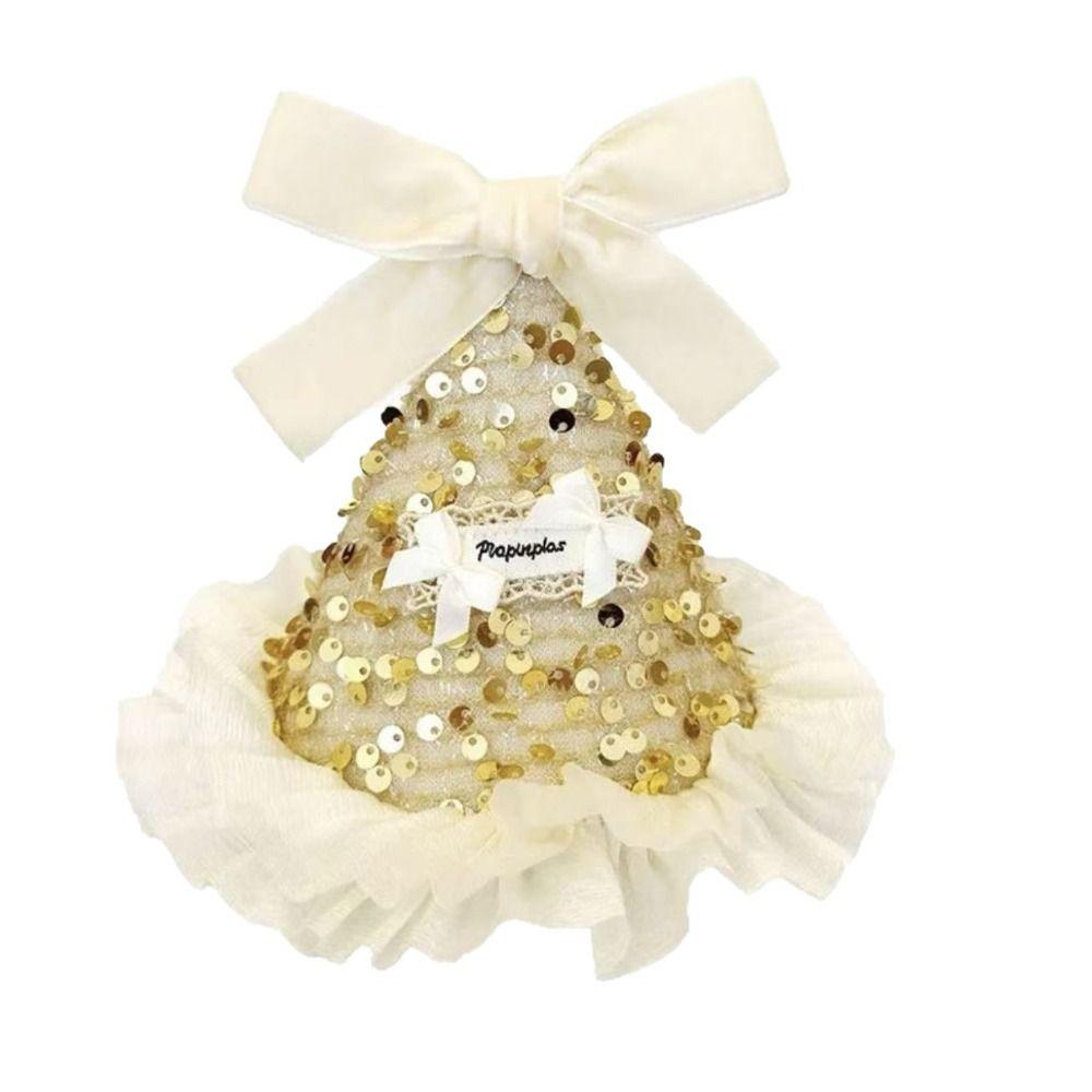 Mesh Birthday Crown Velvet Sequined Hat Cute Birthday Hat Hairpin Birthday Party Decoration