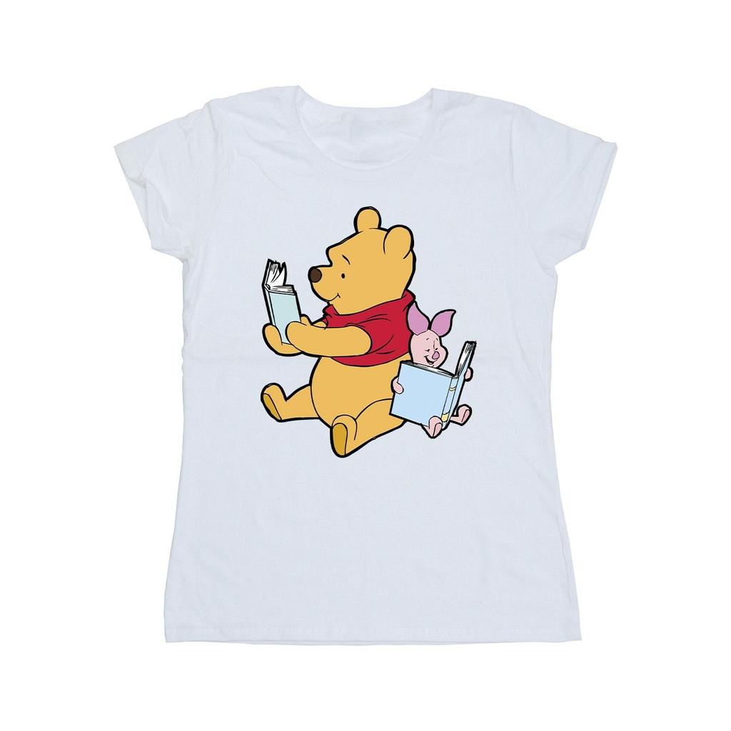 Winnie the Pooh Womens/Ladies Reading Cotton T-Shirt