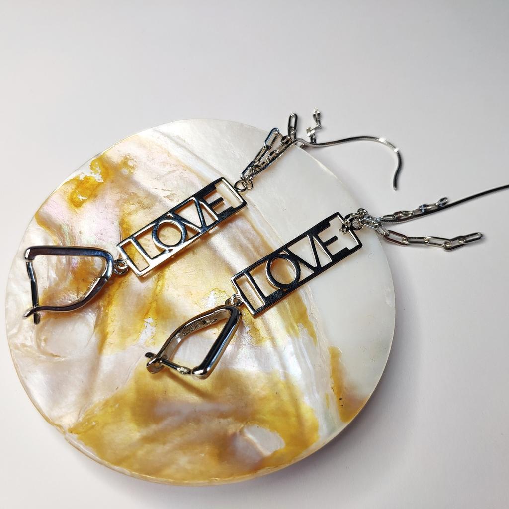 Серебряные серьги без камней (2130567)