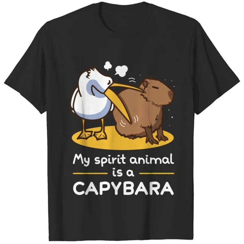 Cute Capybara Pattern T Shirts Funny Summer Short Sleeve 3D Funny Animals Printed Tshirt Casual Oversized Men Women O Neck Tees