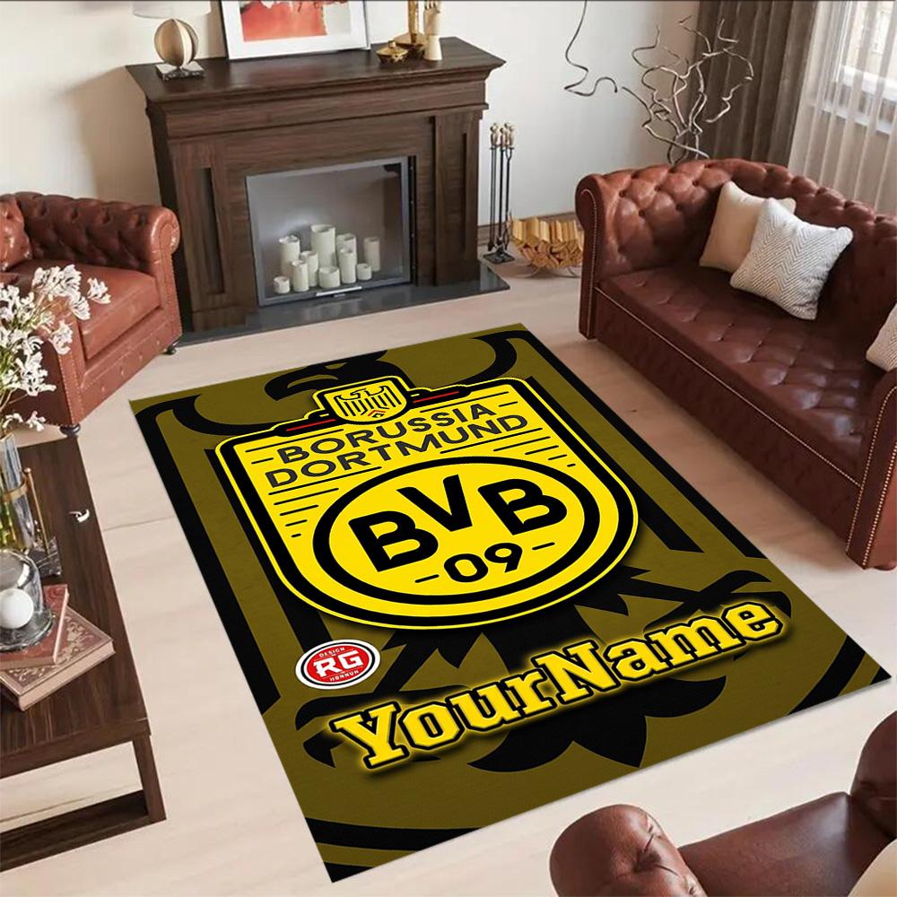Borussia Dortmund Customize Text Floor Rug Office Rug Suitable for Outdoor Living Rooms Kitchen Decorate room Antislip Carpet Office home decor
