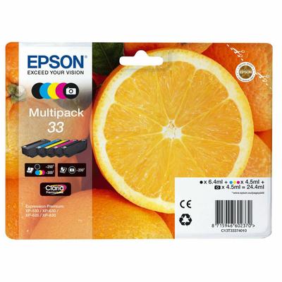 Epson 33 Claria Ink Cartridge Multipack 5 Colors Black/Cyan/Magenta/Yellow