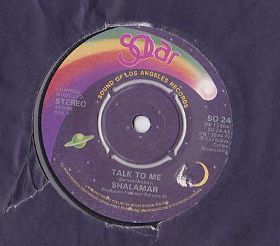 7-дюймовая пластинка SHALAMAR - Talk To Me SO24 Solar 1981 UK Соул/Фанк Б/У