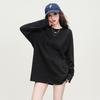 Loose cotton comfortable round neck long-sleeved T-shirt for spring and autumn basic style solid color versatile casual top