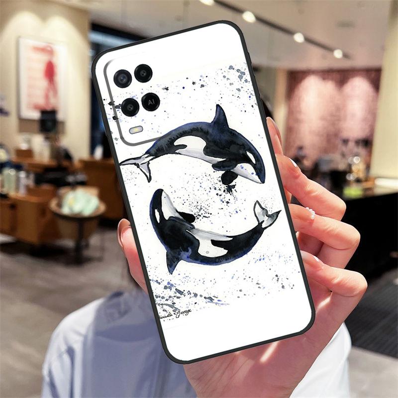 Чехол для телефона Oppo A40 A60 A80 A18 A38 A58 A78 A98 A16 A76 A96 A15 A17 A77 A74 A94 A54 A57S с изображением косатки