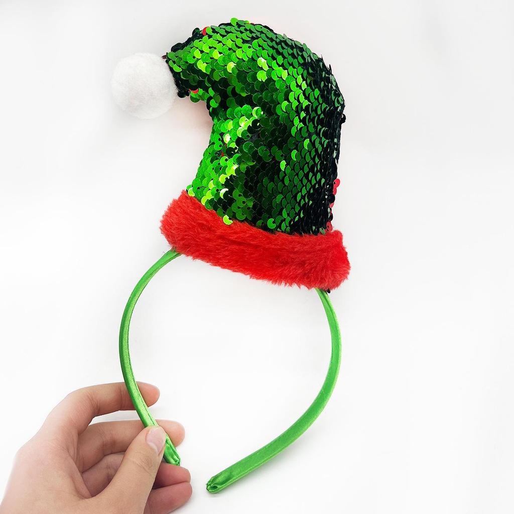Reversible Christmas Sequin Headband - Double-Sided, Cute & Festive Holiday Headwear