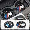 LHNJF1 Car Sticker 2PCS Car Coasters For BMW 5 Series G30 F10 G32 G20 G05 G01 G02 F20 F30 Silicone Cup Holder Coaster Center Console Ac