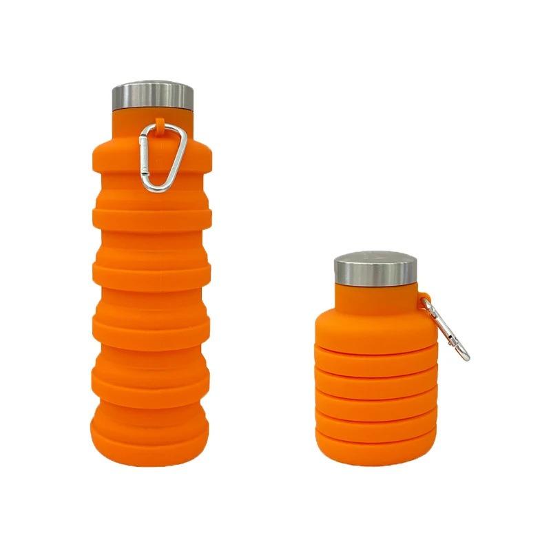 Collapsible Silicone Water Bottle, Leakproof Portable Sports Bottle for Travel & Hiking