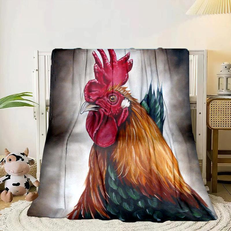 Rooster In Vintage Garden Blanket Flannel Blanket Throw Blanket Sofa Cover Blanket Soft Premium Blanket Picnic Blanket Tv Blanket Gifts