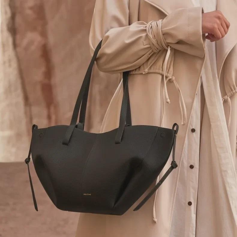 Сумка-тоут Polene 2024 в стиле ретро с узором «Личи» для женщин