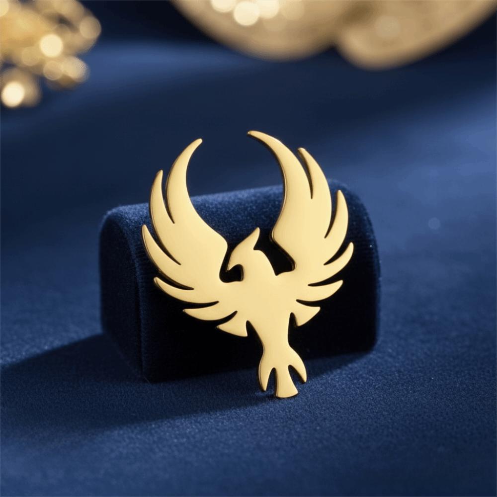 Wolf Suit Collar Badges Stainless Steel Phoenix Brooches Vintage Lapel Pins Trendy Gift