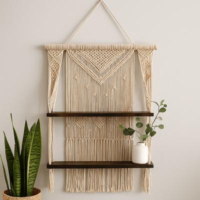 Macrame Hanging Shelves, Brown