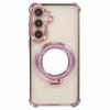 For Samsung Galaxy A35 5G Side Heart Pattern Case Kickstand TPU Phone Cover with Mirror