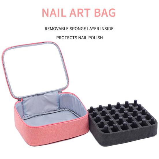 Сумка для хранения лака для ногтей, большая вместимость, застежка-молния, чехол для переноски эфирных масел