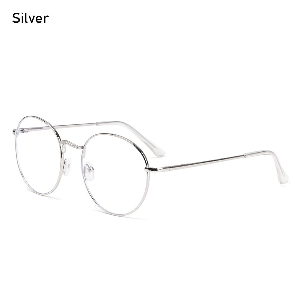 Fashion Round Portable Metal Glasses Eye Protection Ultra Light Frame Anti-Blue Light Eyeglasses