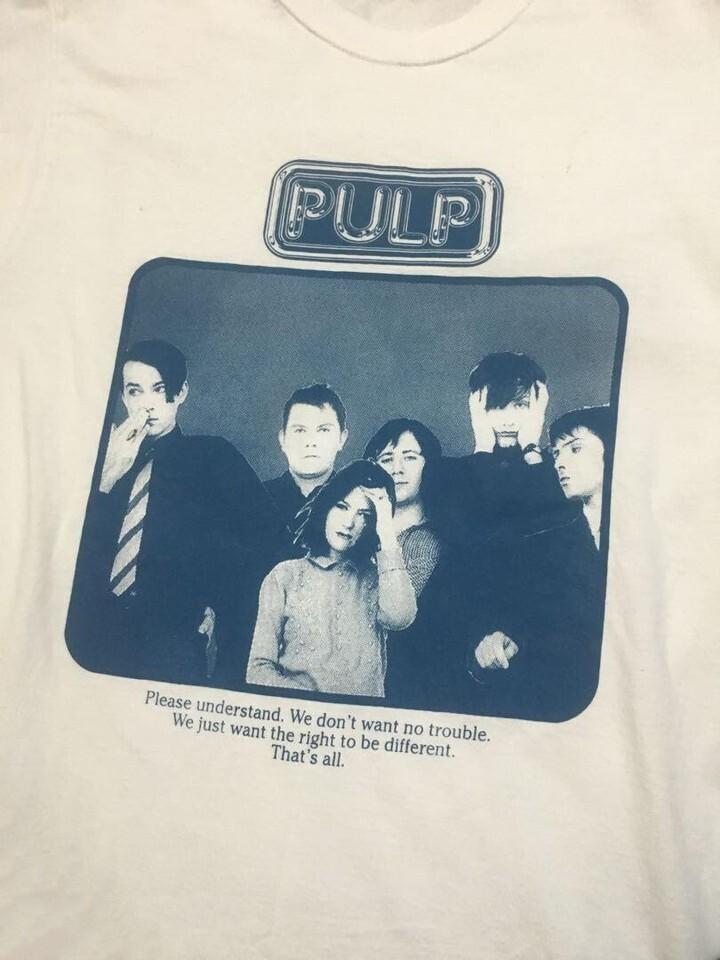 Винтаж Группа Pulp Подарок для фанатов Хлопок Белый Все размеры Унисекс Футболка KN161