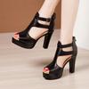 Summer New Super High Heels Waterproof Platform Women's Shoes Sexy Black Fish Rome Women Sandals Wedding Party Shoes