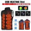 9Places Heated Vest Men Women Usb Heated Jacket Thermal Vest Hunting Vest Winter