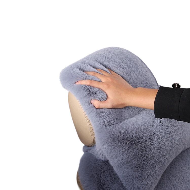 Универсальная плюшевая подушка на автомобильное сиденье: Толстый, Теплый Зимний Чехол из Кроличьего Меха