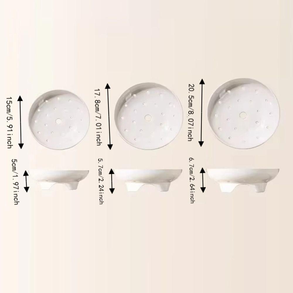 Hollow Porous Ceramic Steamer High-legged Steaming Bowl Universal Food Steaming Dish Egg Custard