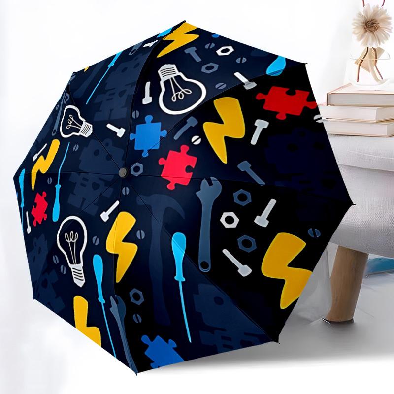 1pc Light bulb Open/Close Folding Umbrella, All- Portable Umbrella for & Men, Stylish Accessory (Holiday Gift) 8-Rib yy251213163