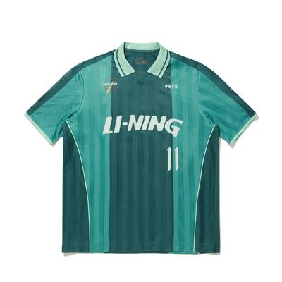Li Ning X Insulaire Повседневное Минималистичное Спортивное Поло Колорблок Буквы Удобная Футболка с Коротким Рукавом Унисекс Топы APLV639-2