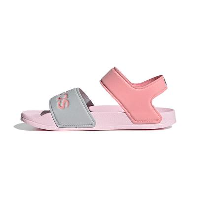 Сандалии Adilette K из синтетической кожи, нескользящие, износостойкие, детские сандалии, розово-серые, для детей, FY8849
