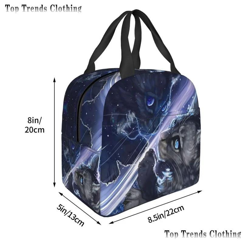 Сумка для ланча Warriors Cats для женщин, водонепроницаемая, термосумка для ланча в офис, школьные термосумки