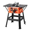 Table Saw with Stand, 1800 W Portable Compact Tablesaw, 254 MM Saw Blade O.D, 200 MM Max. Cutting Capacity, 4800 RPM Cutting Speed, With 24-tooth Saw