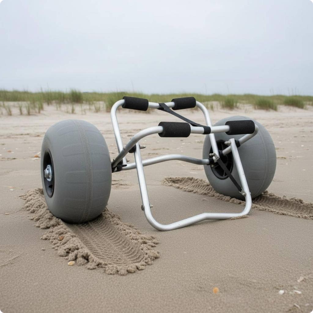 Beach Kayak Trailer Cart Loose Sand Friendly Trolley Portable Paddle Board