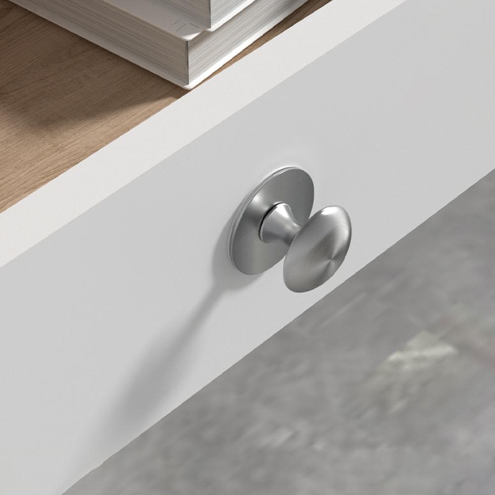 Stainless Steel No-Drill Furniture Cabinet Door Handle Adhesive Round Drawer Pull Knob