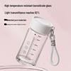 LINGCHEN Portable Borosilicate Glass Cup with Lid and Scale