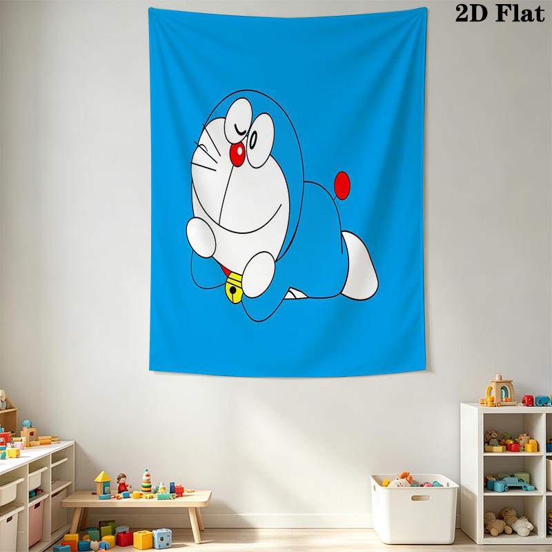 Doraemon'S Blue Adventure Tapestry Fashion Print Background Cloth Atmospheric Background Cloth Christmas Gift Homestay Soft Decoration Tapestry