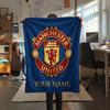 Custom Name Manchester United Flannel Blanket, High quality Comfortable for All Seasons, Home Decor, Warmth and Comfort